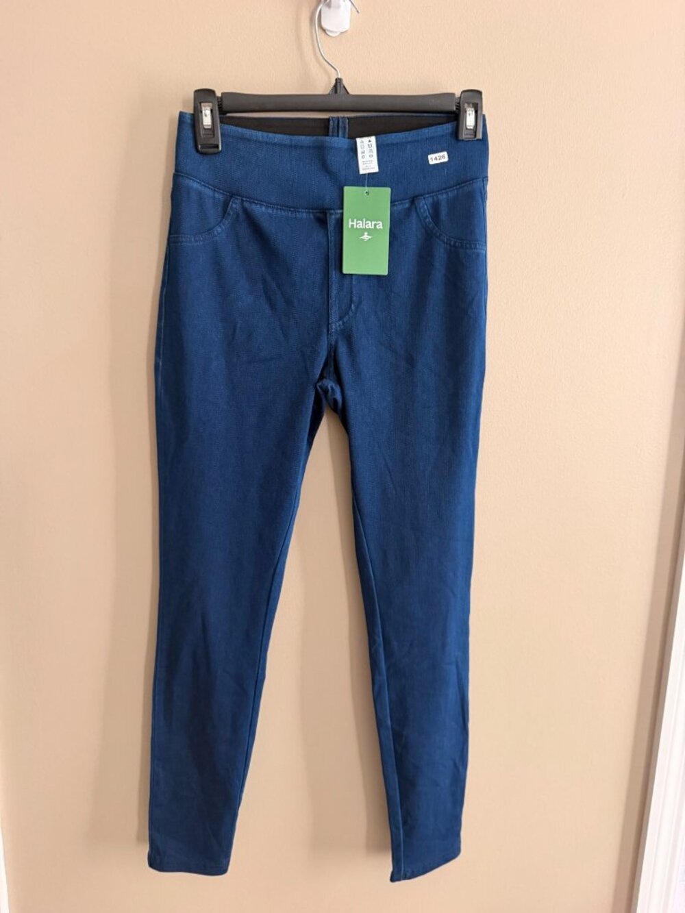 Halara Womens Small Blue High-Waisted Slim-Fit Stretch Pants With Pockets